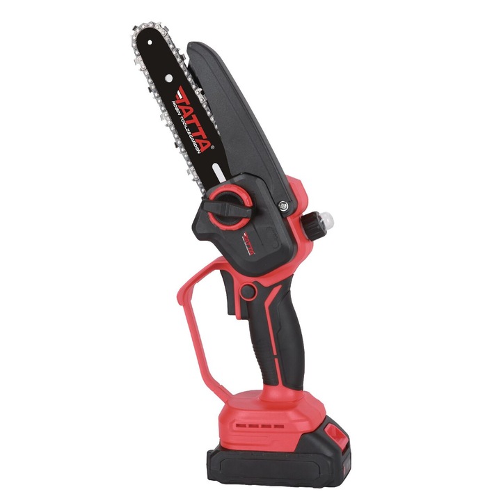 Mini drujba TATTA TD-5300, fierastrau electric cu acumulator 6”, 21V, portabila, teiere lemn, compacta