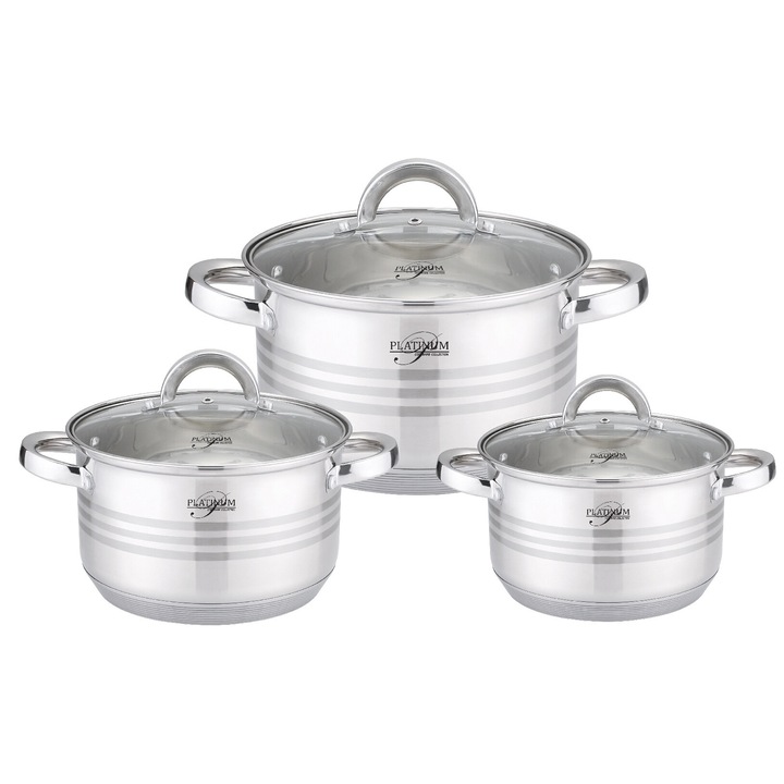 Cratite Inox SET CRATITE INOX 6P CU CAPAC PL-10011-2 fund 9 straturi compatibil ...