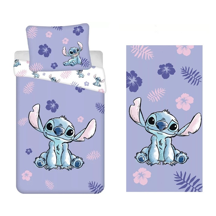 Set cuvertura de pilota si prosoape Lilo and Stitch The Star Dog (violet)