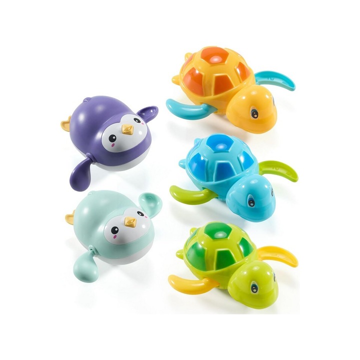 5 db-os tarka fürdőjáték készlet babáknak, állatmodellek, Cheerhom