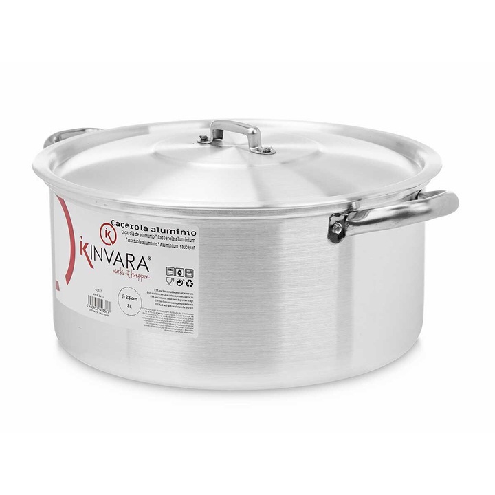 Oala din aluminiu 8 litri, diametru de 28 cm
