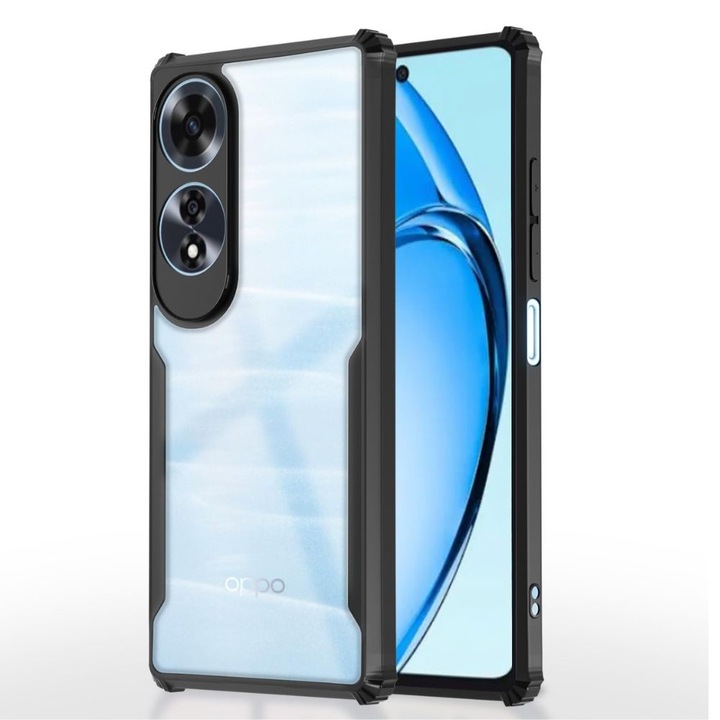 Калъф G-tech, съвместим с Oppo A60 4G, черен/прозрачен