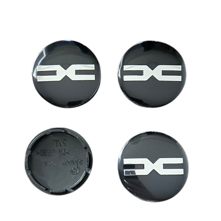 Комплект 4 капачки за джанти 56 мм Dacia Черни Нов модел Сребро съвместими/смяна на лети джанти