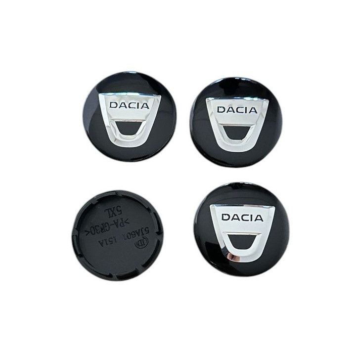 Set 4 capace roti 56mm Dacia Negre compatibil/inlocuitor janta aliaj