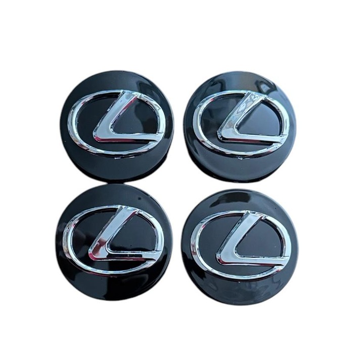 Set 4 capace jante Lexus 62mm Negru Argintiu