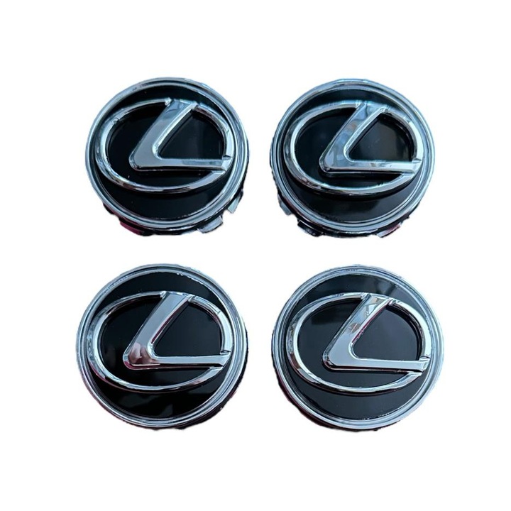 Комплект 4 броя капачки за джанти Lexus 62mm Черен / Хром