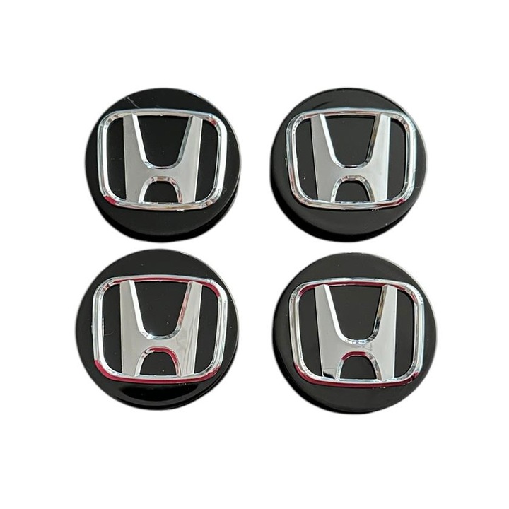 Комплект 4 черни капачки за HONDA 57мм
