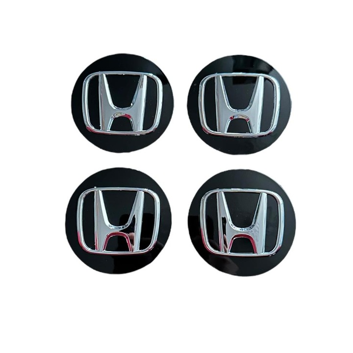 комплект 4 броя алуминиеви капачки за джанти Honda 69mm Black Silver