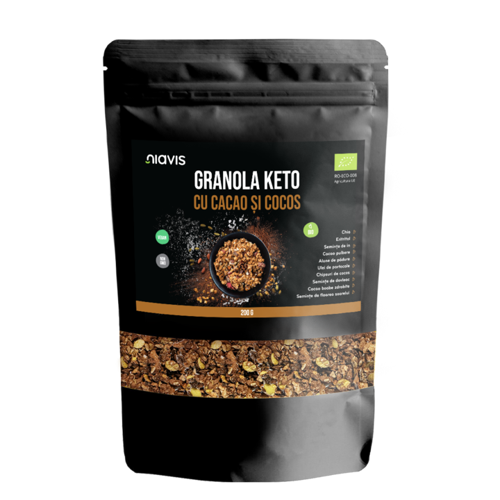Granola Keto cu Cacao si Cocos Ecologica, Bio, 200g