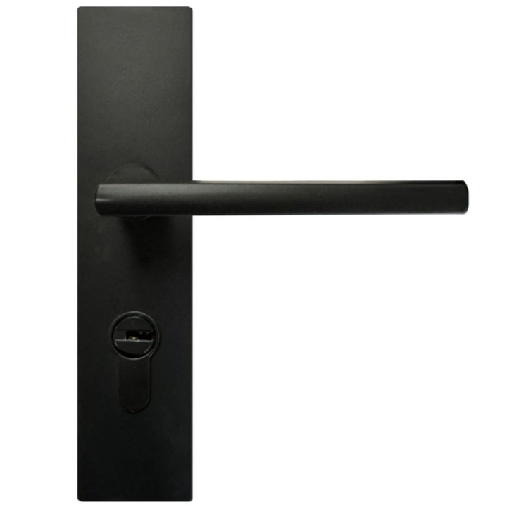 Maner usa interior, cu sild, Super Door, pentru cilindru, metal, negru 60 mm