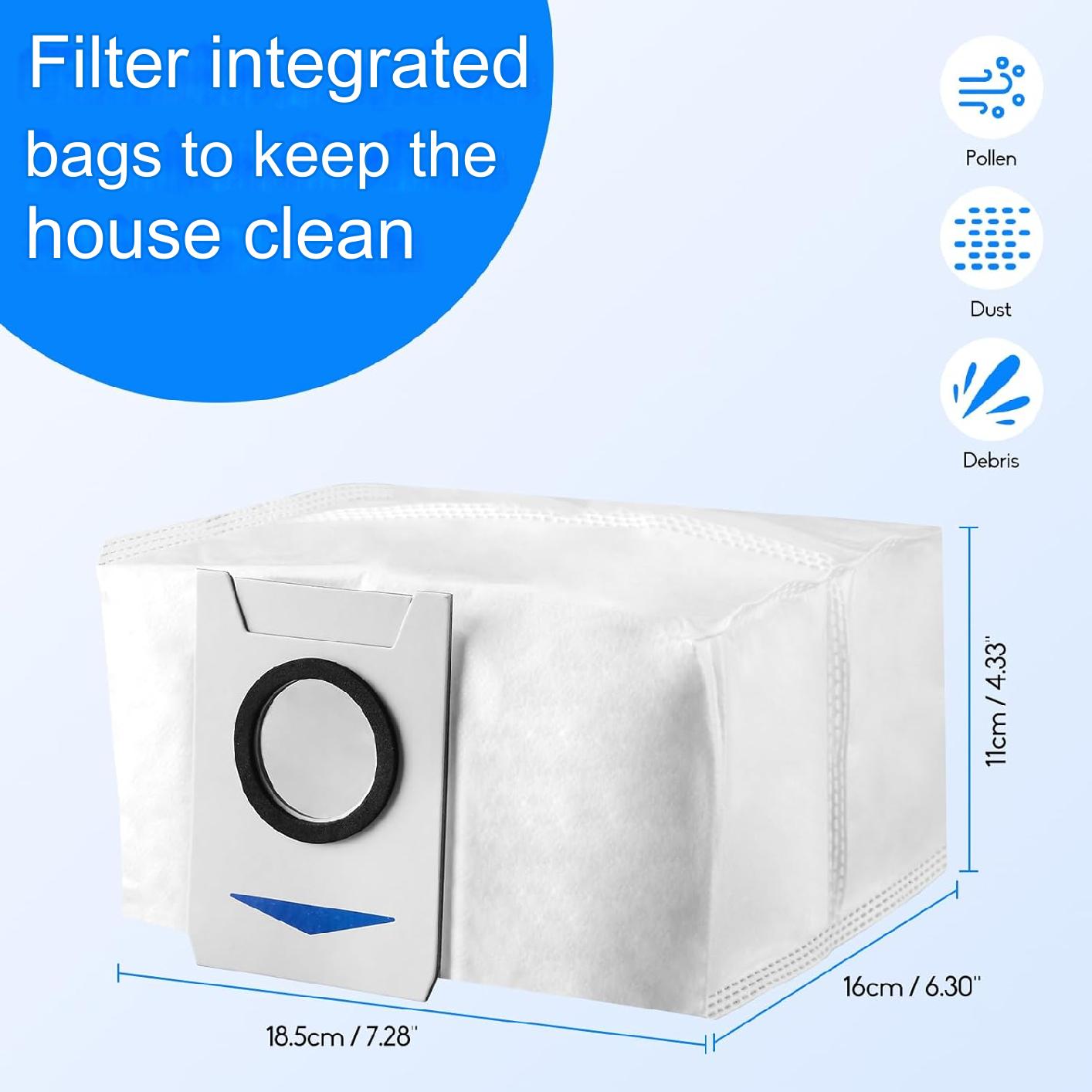 Set accesorii pentru aspirator compatibile Ecovacs Deebot T20 Omni / T20 e Omni, cu 4 buc filtru, perie tambur 1 buc, perie laterala 4 buc, mop de microfibra 4 buc, saci aspirator 6 buc, accesorii de curatare