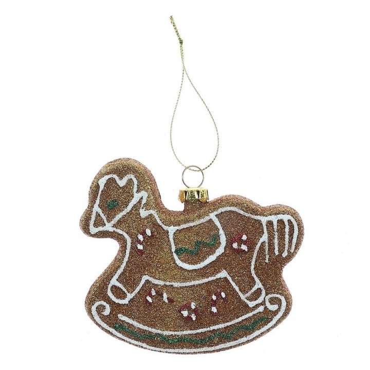 Коледна украса Antbro® джинджифилова пластмасова, кафява, 10.5x9.5 см