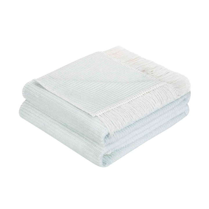 Patura din bumbac-acrilic Lady, 200x220cm, multicolor, cu franjuri