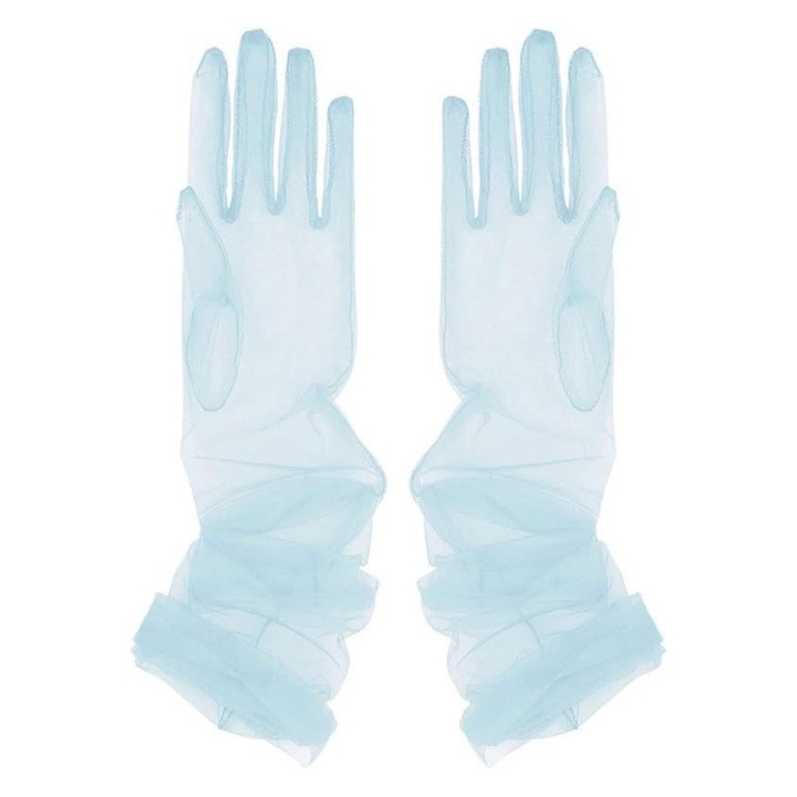 Manusi lungi tul transparent, universala - 659875, Albastru deschis, One-Size