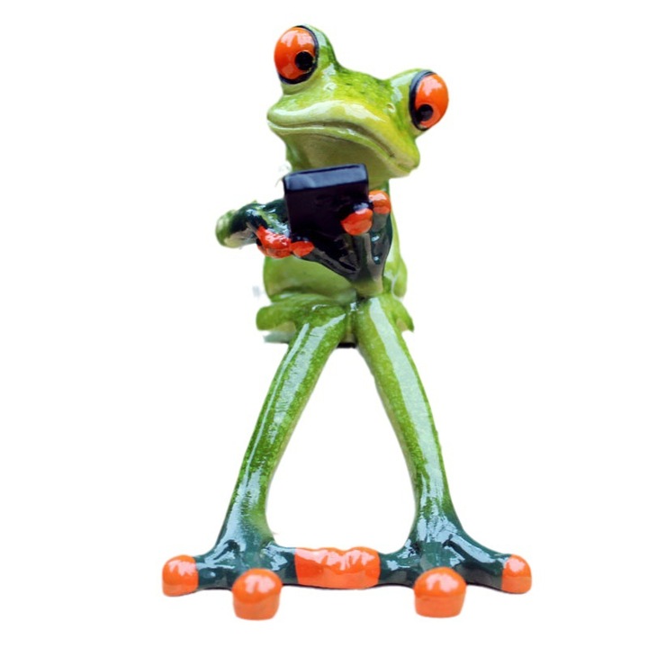 Ornament broasca morala, Sunmostar, rasina naturala, verde, 13.5x7x11.5cm