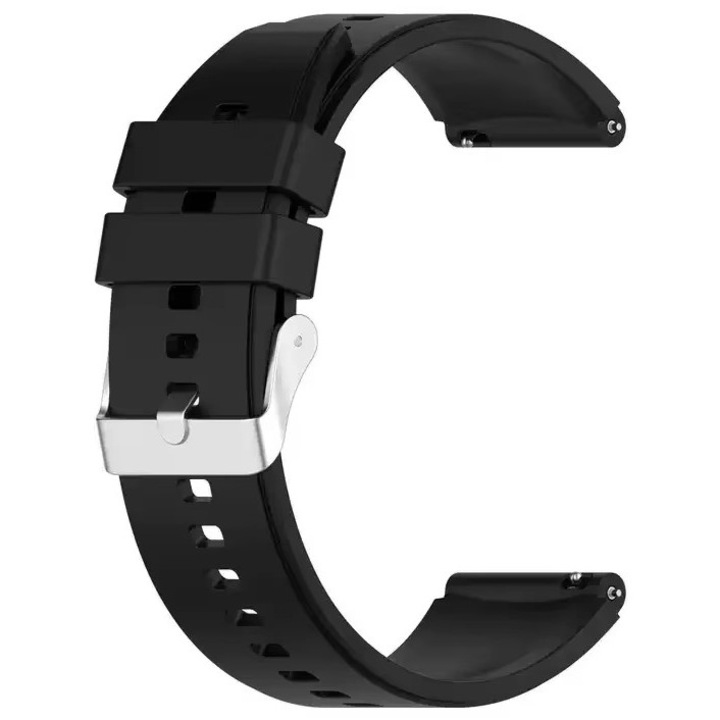 Curea Ceas Vogo® Universala Compatibila cu Garmin, Huawei Watch, Amazfit, Samsung Galaxy Watch, 22mm, Silicon, Negru