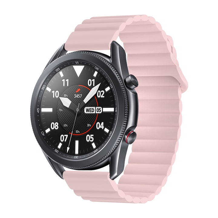 Каишка за часовник Vogo, Универсална, съвместима с Garmin, Huawei Watch, Amazfit, Samsung Galaxy Watch, Xiaomi, 22 mm, силикон, розов