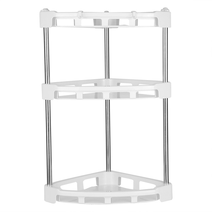 Tároló állvány, Jormftte, 3 emeletes, ezüst/fehér