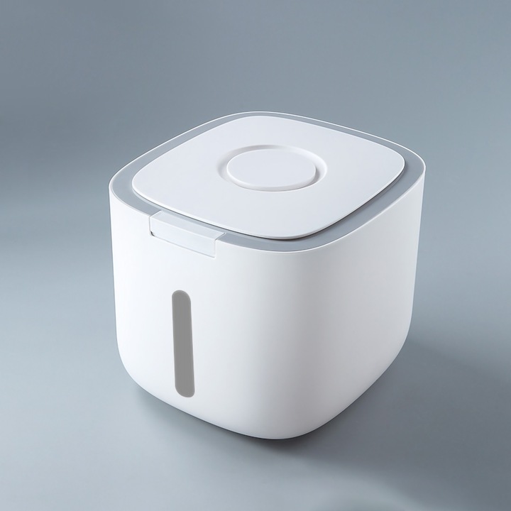 Jormftte élelmiszer tároló doboz, rizstartály, egyedi design, 10L kapacitás, szürke