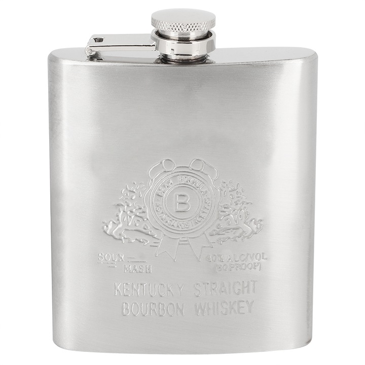Jormftte alkoholos flaska, 7oz, rozsdamentes acél, elegáns design, hordozható