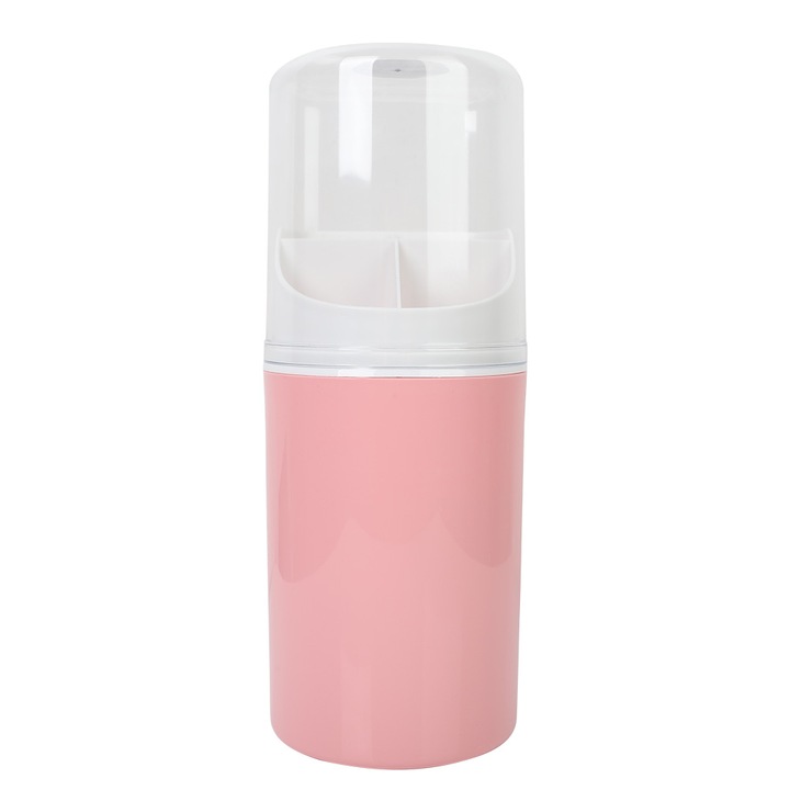 Jormftte Evőeszköztartó, falra szerelhető, fedeles, rózsaszín, nagy kapacitású