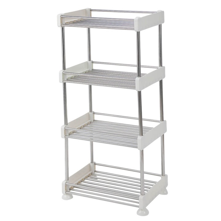 Jormftte fürdőszobai tartó, forgatható rozsdamentes acél polc, 4 rétegű, levehető, többszínű, 30x45cm