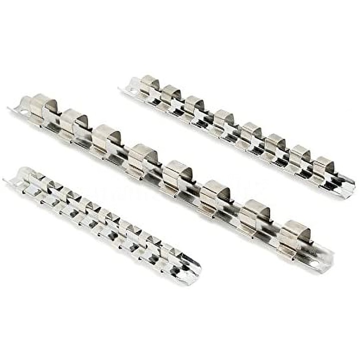 Jormftte szerszámtartó, szénacél, 8 klipsz, falra szerelhető, 1/4"