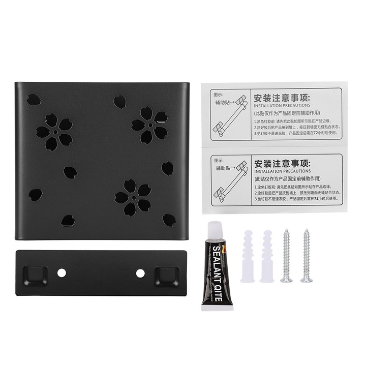 Jormftte rozsdamentes acél evőeszköztartó, vintage dizájn, könnyen tisztítható, fúrás nélküli rögzítés