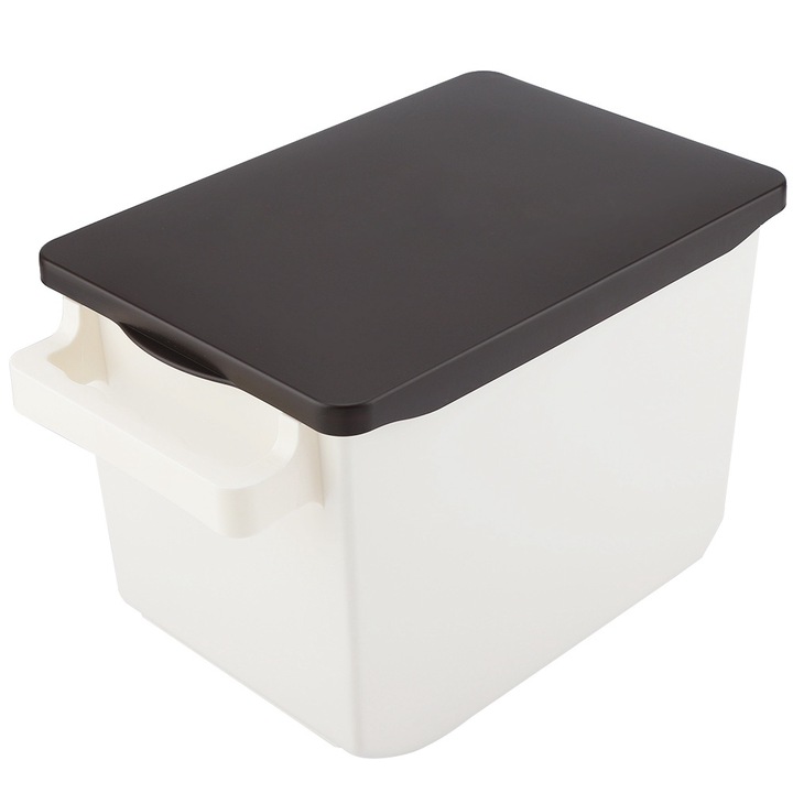 Jormftte élelmiszer tároló, 10 kg kapacitás, felpattintható fedéllel, kis méret, a konyha hatékony rendszerezéséhez