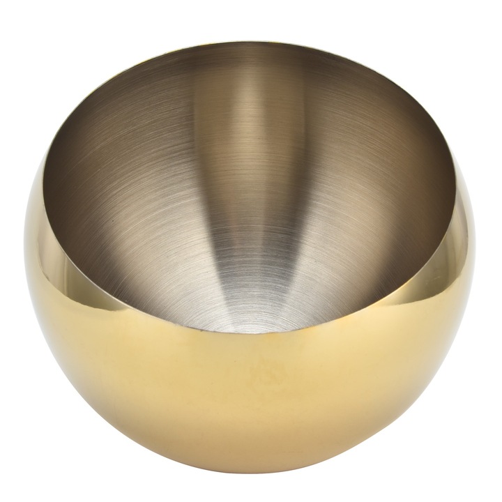 Rozsdamentes acél cukortartó ferde fűszeres edény szálcsiszolt polírozott tál cukorhoz bors só fűszerekhez M