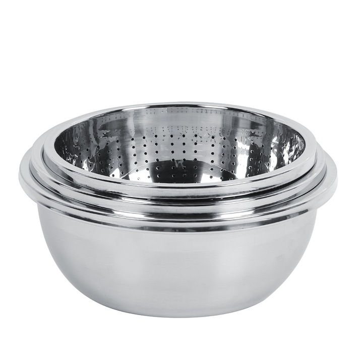 3 darab/szett rozsdamentes acél mosóedény zöldség szűrő rizsszita konyhai kiegészítők