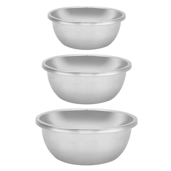Jormftte 3 darabos rozsdamentes acél tálkészlet, strapabíró, könnyen tisztítható, többszínű