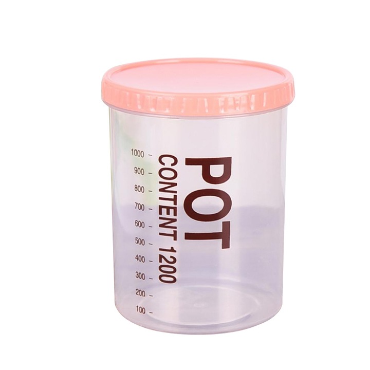 Jormftte élelmiszer tároló doboz, lezárt, átlátszó, gabonafélék, bab, diófélék számára, 1.5L