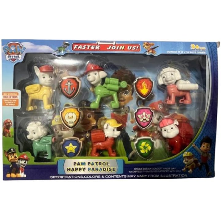 Комплект фигурки Paw Patrol Happy Paradise, 6 играчки и аксесоари, многоцветни, 7-10 см, многоцветни