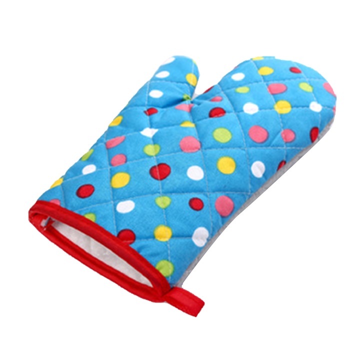 Jormftte konyhai kesztyű, hőálló, vastagított kivitel, kényelmes, kék