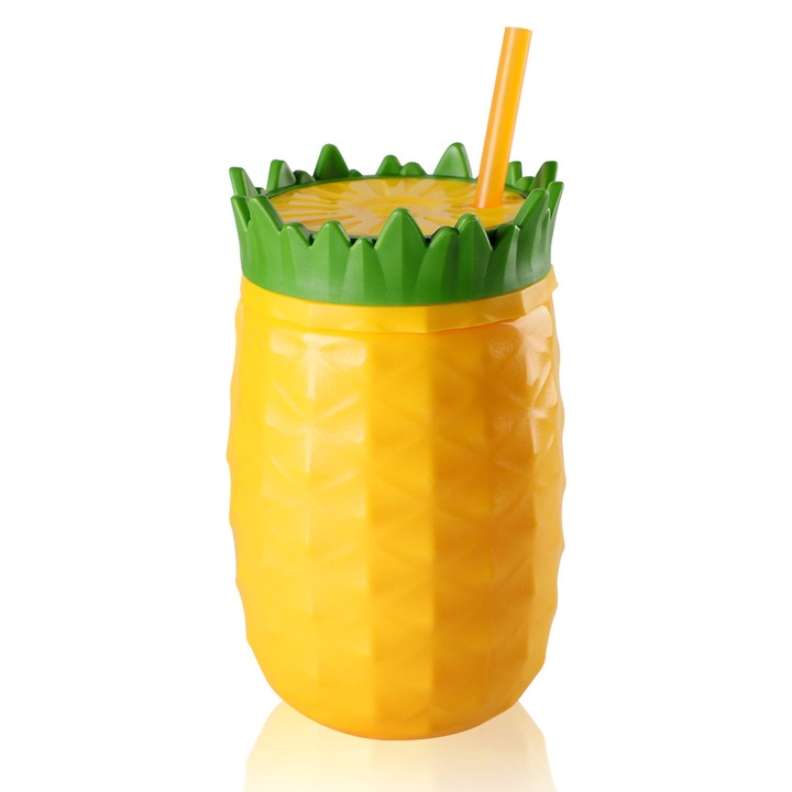 Műanyag pohár gyümölcs alakú, Jormftte, 300mL-500mL, hideg szigetelés, kétrétegű kialakítás