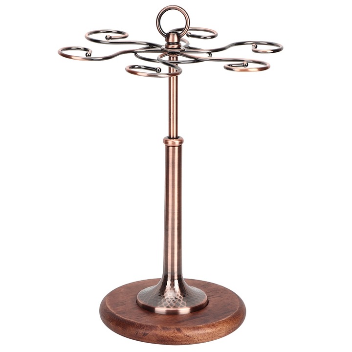 Jormftte italtartók, 6 palackhoz való tartó, bronz, fém és fa anyag, elegáns dizájn