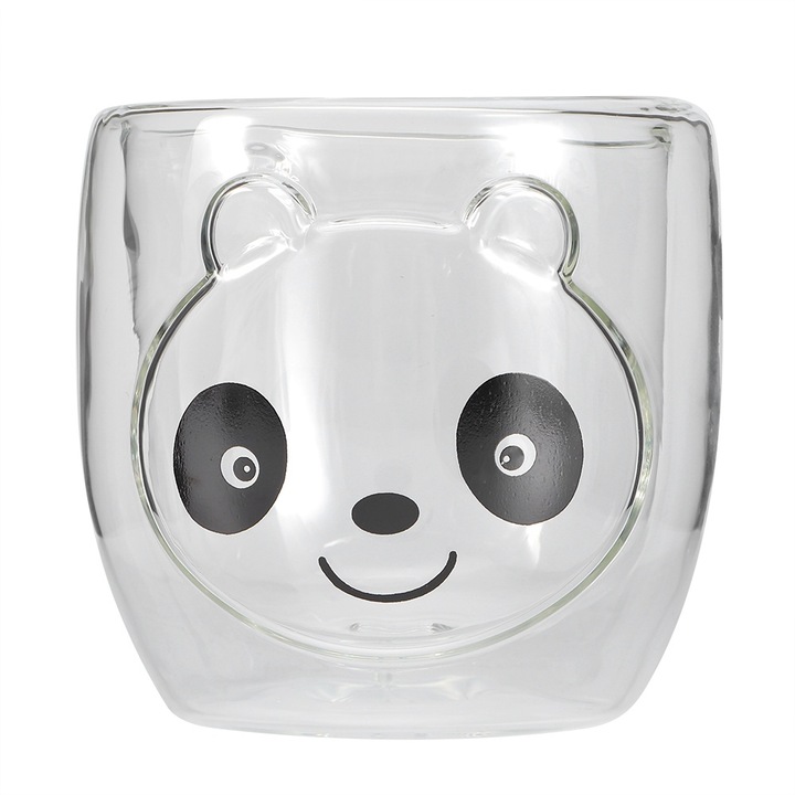 Átlátszó üvegpohár állatmintákkal, nagy űrtartalom, Jormftte