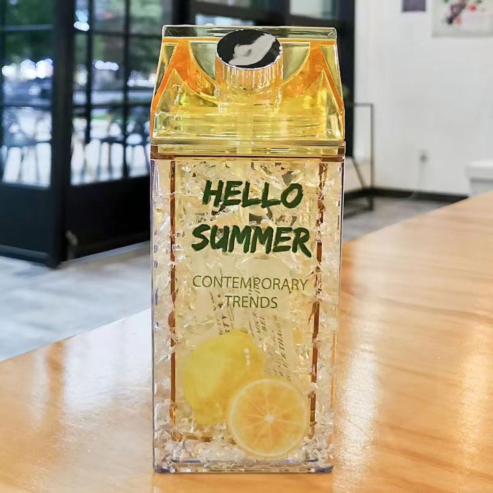 Jormftte hidegitalos pohár, 430ml, korrózióálló műanyag, négyzet alakú design