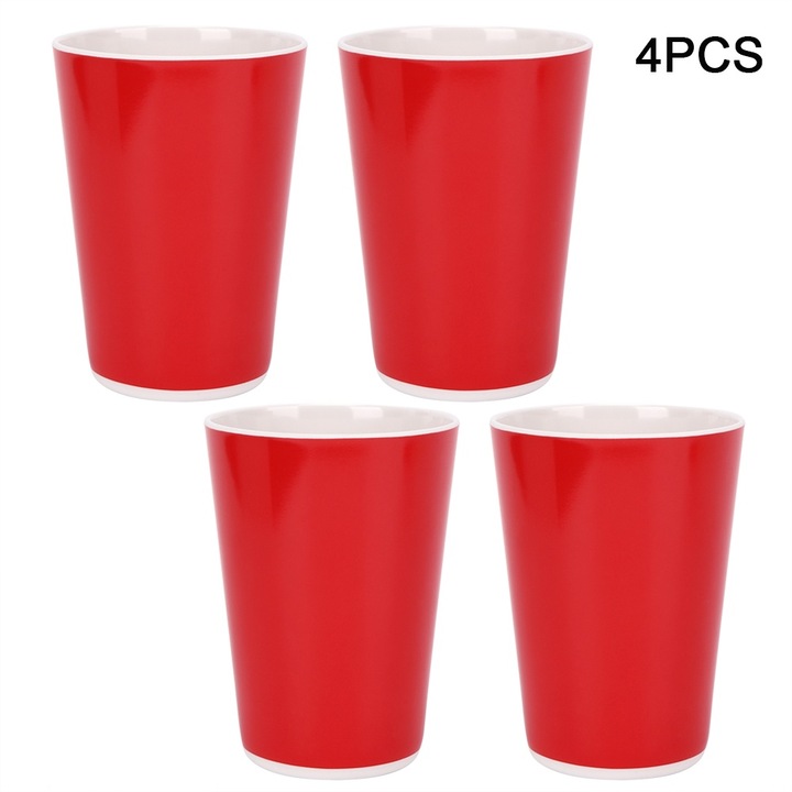 Jormftte 4 darabos pohárkészlet, 300 ml, piros, ütésálló, bel- és kültéri használatra
