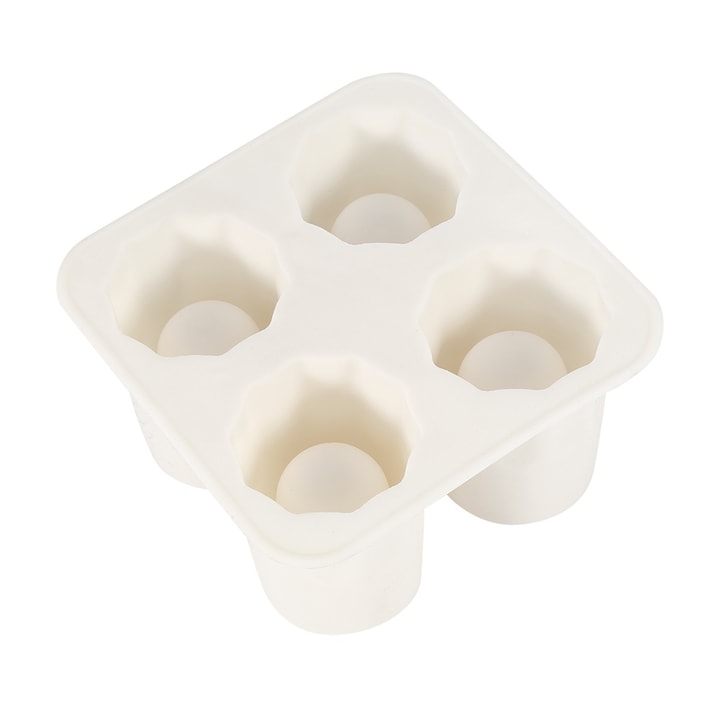 Jormftte jégkockaforma, 4 csésze készlet, szilikon, fehér, hő- és hidegálló
