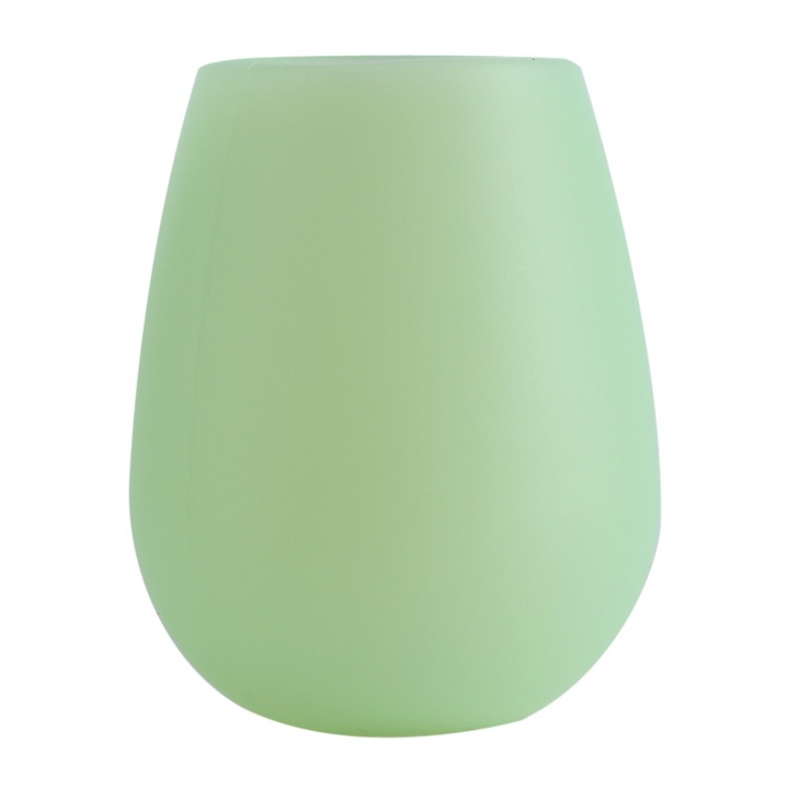 Jormftte tartós szilikon söröspohár, zöld, 100% élelmiszer-biztonságos, könnyen hordozható