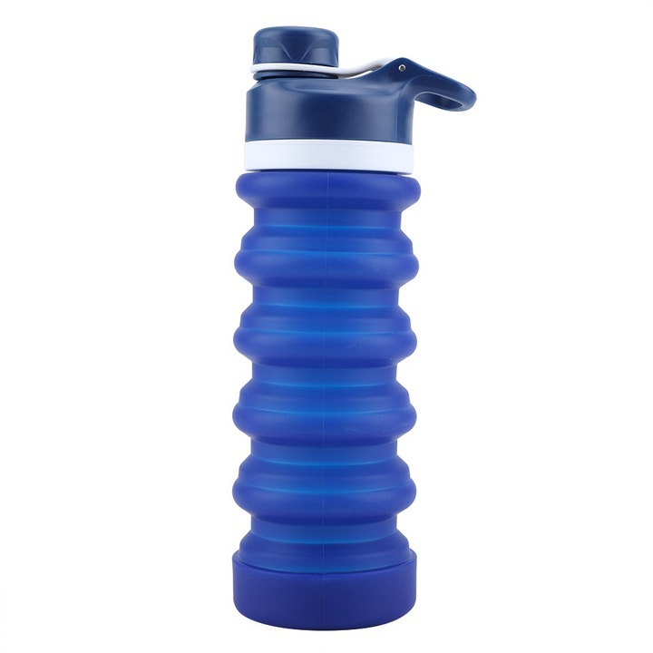 Összecsukható szilikon vizespalack Hordozható vizespoharak utazáshoz, sportoláshoz, futáshoz, kempingezéshez (királykék)