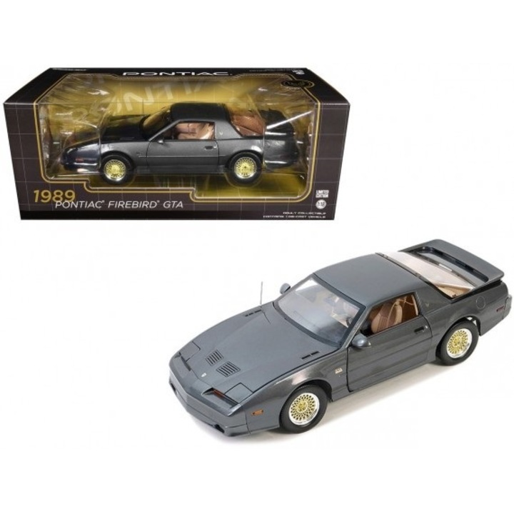Macheta Pontiac Firebird GTA 1989 grey - 1/18 Greenlight