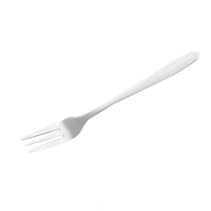 Jormftte rozsdamentes acél villa, 3 fogú, gyümölcs- és desszerttálaláshoz, könnyen tisztítható, hosszú nyéllel