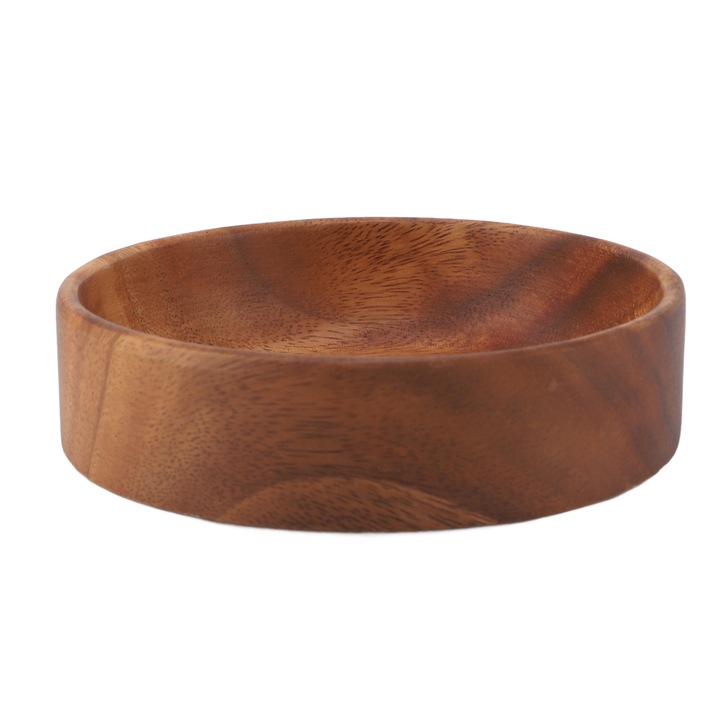 Jormftte tálaló tál, kerek, kicsi, fából, elegáns design, sokoldalú felhasználás