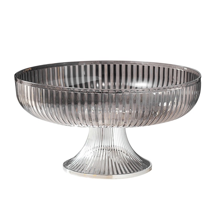 Jormftte többfunkciós műanyag tál, elegáns dizájn, ezüstszürke, gyümölcsök és rágcsálnivalók számára