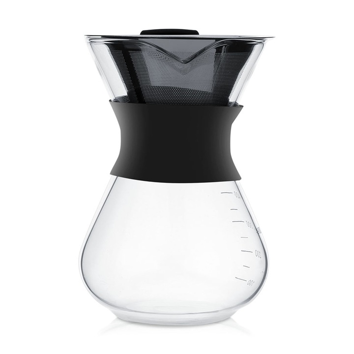 Cafetiera din inox, Jormftte, 1.5L, argintiu, cu izolatie vidata, design cu doi pereti