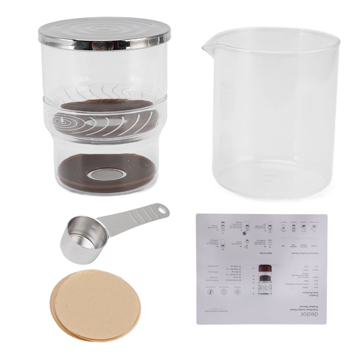 Jormftte teáskanna és infúzió, 300 ml, boroszilikát üveg, sebességszabályozás, kávéhoz és jeges teához