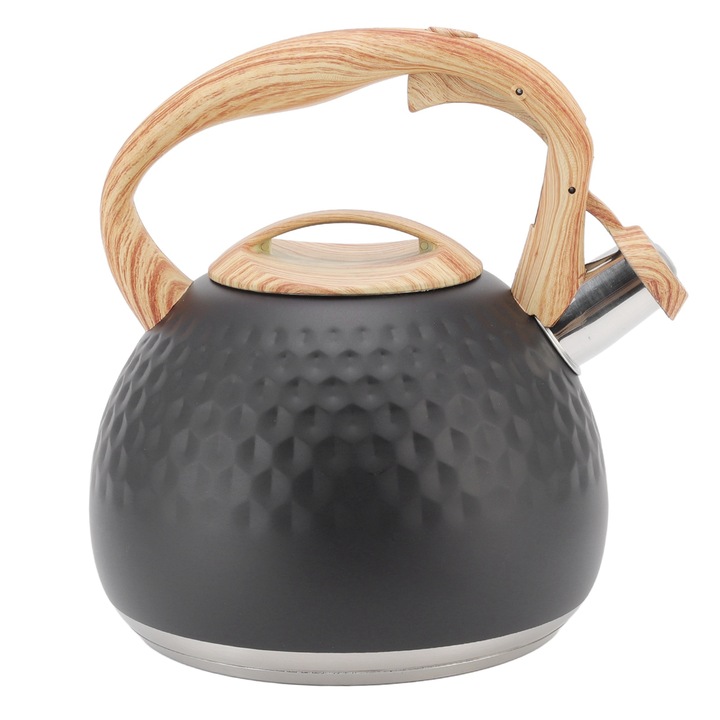 Jormftte 3L rozsdamentes acél teáskanna, nagy űrtartalom, egyenletes melegítés, fekete